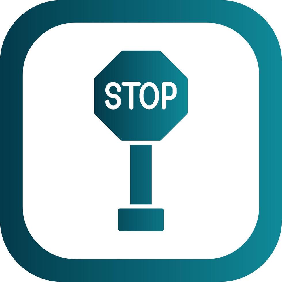 Stop Sign Glyph Gradient Corner Icon vector