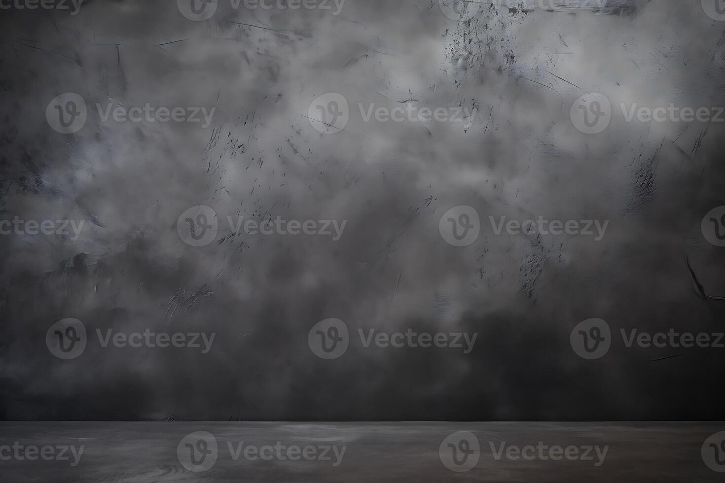 Abstract black 3d solid background with fog photo