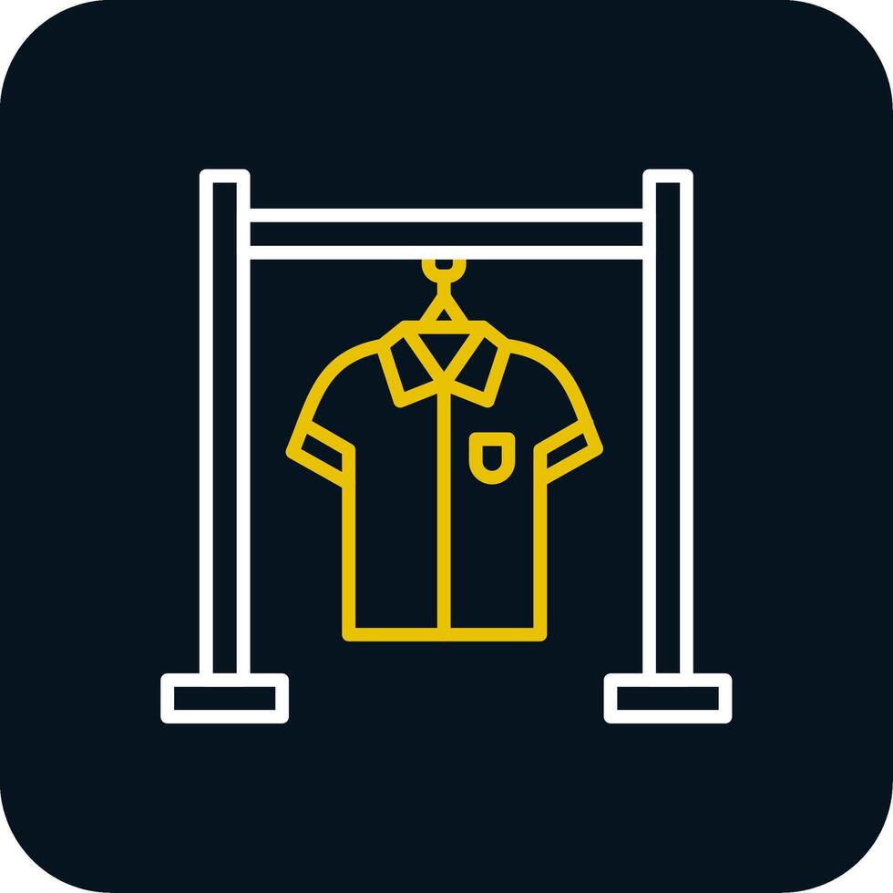 Clothing Rack Line Red Circle Icon vector