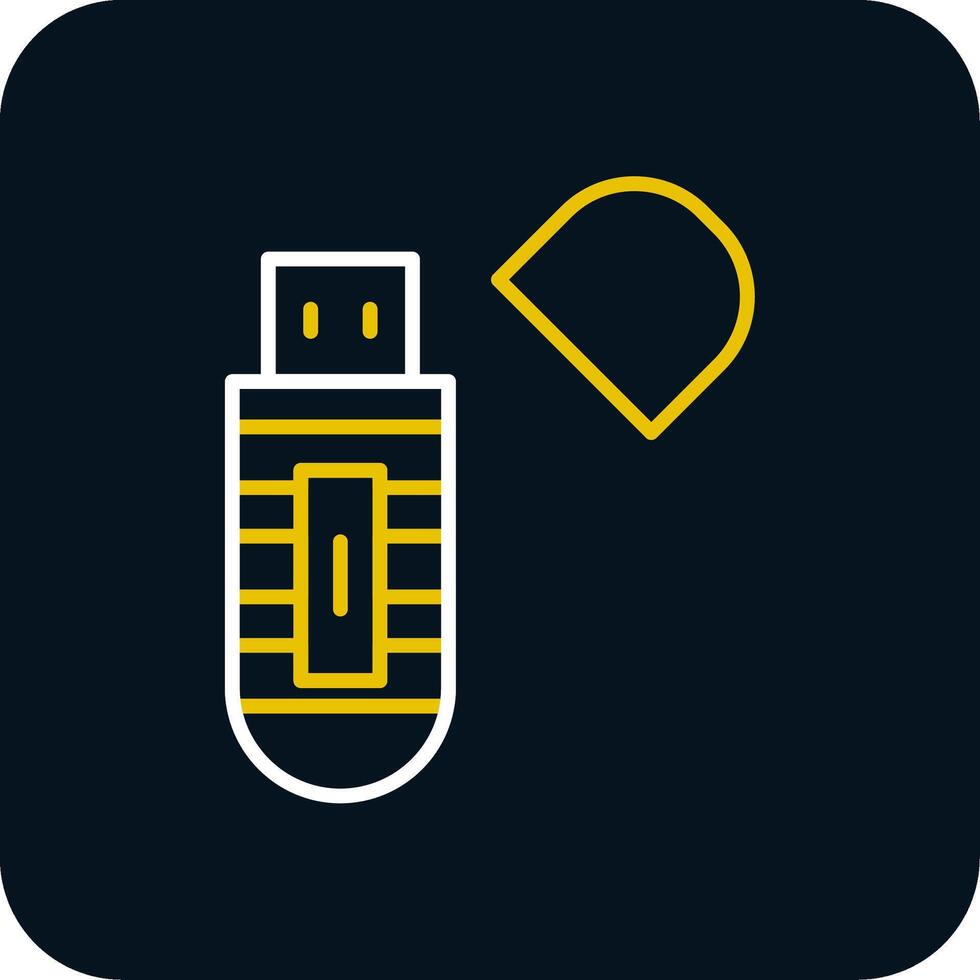 Usb Stick Line Red Circle Icon vector