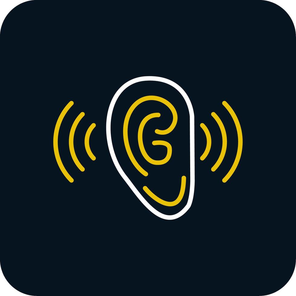 Listening Line Red Circle Icon vector