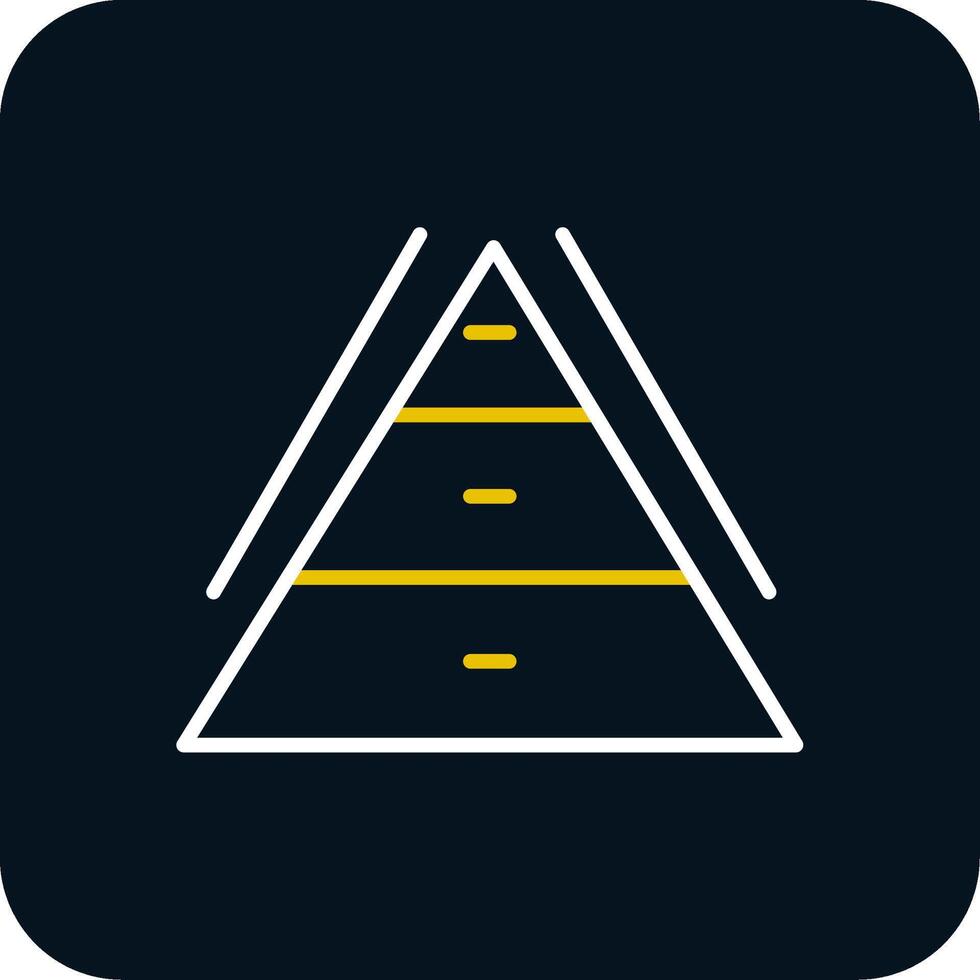Pyramid Chart Line Red Circle Icon vector