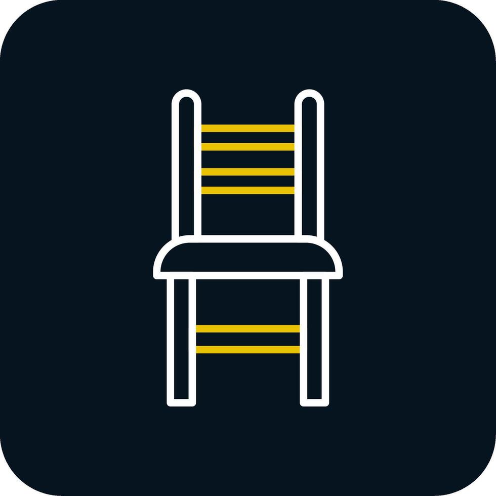 Dining Chair Line Red Circle Icon vector