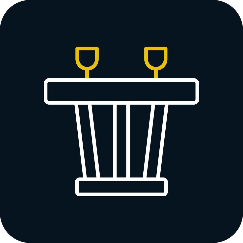 Dining Table Line Red Circle Icon vector