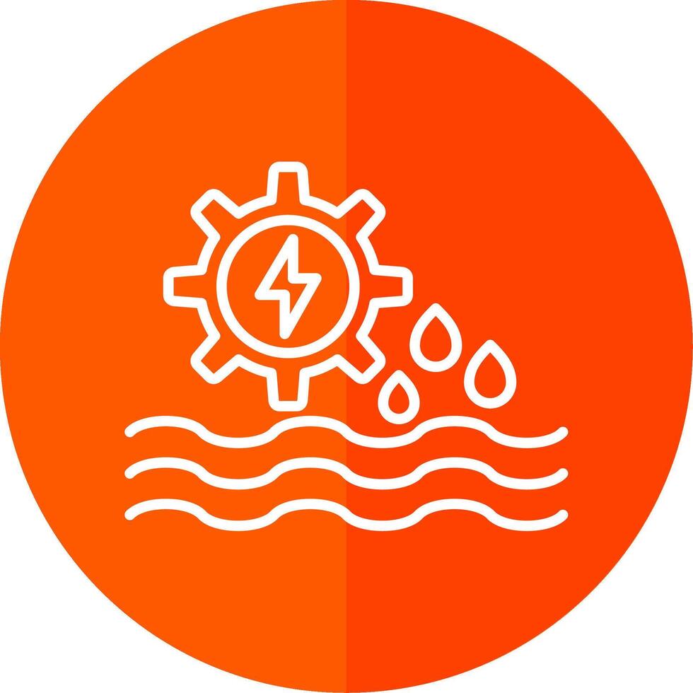 Hydro Power Line Red Circle Icon vector