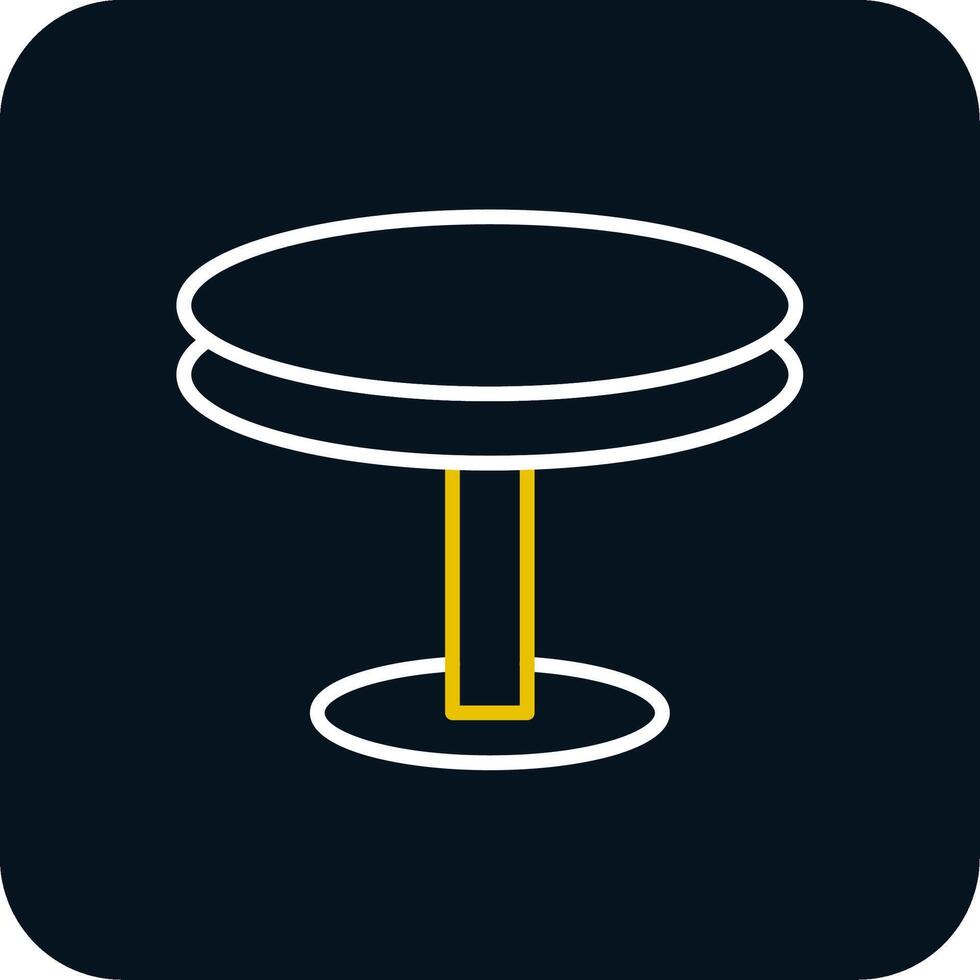 Round Table Line Red Circle Icon vector