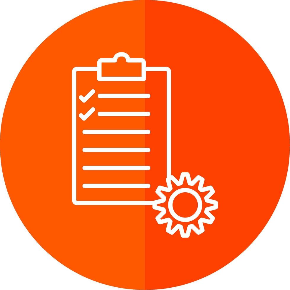Project Management Line Red Circle Icon vector