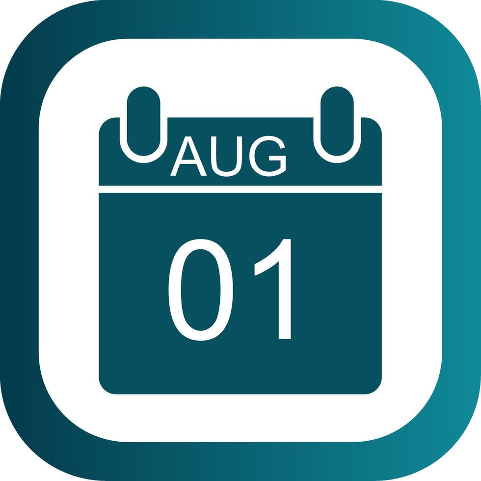 August Glyph Gradient Corner Icon vector