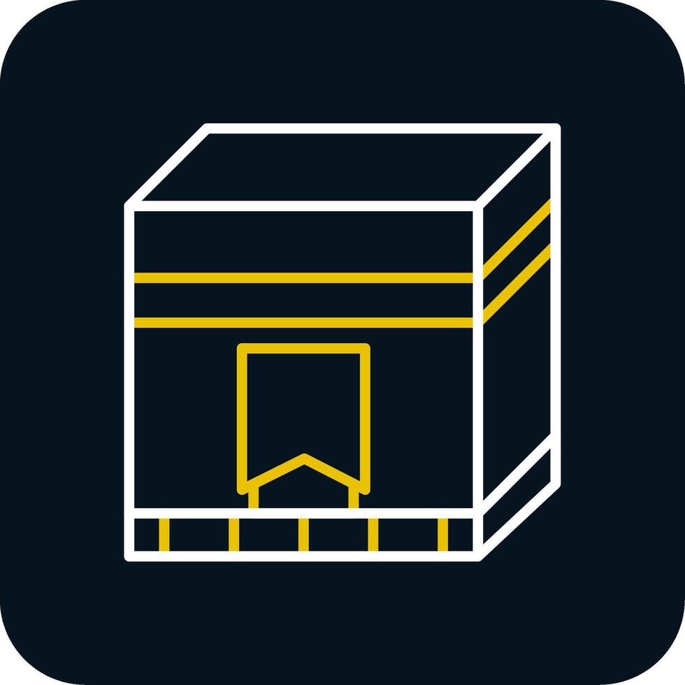 Kaaba Line Red Circle Icon vector