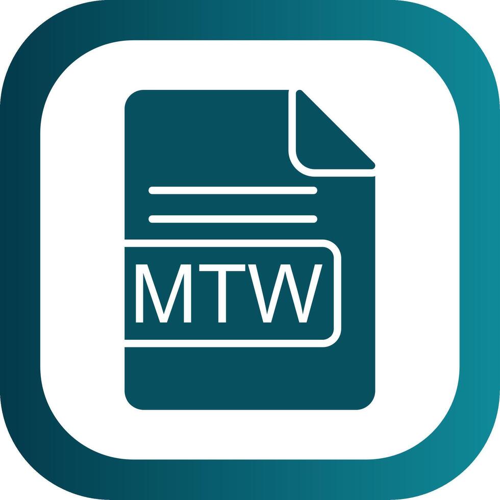MTW File Format Glyph Gradient Corner Icon vector