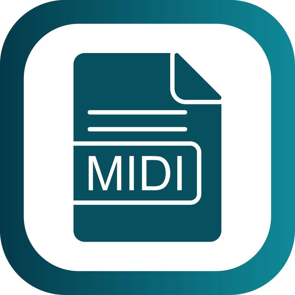 MIDI File Format Glyph Gradient Corner Icon vector