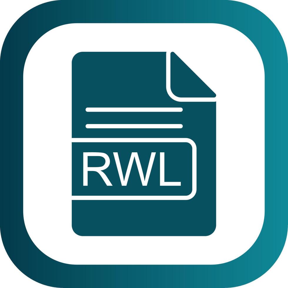 rwl archivo formato glifo degradado esquina icono vector
