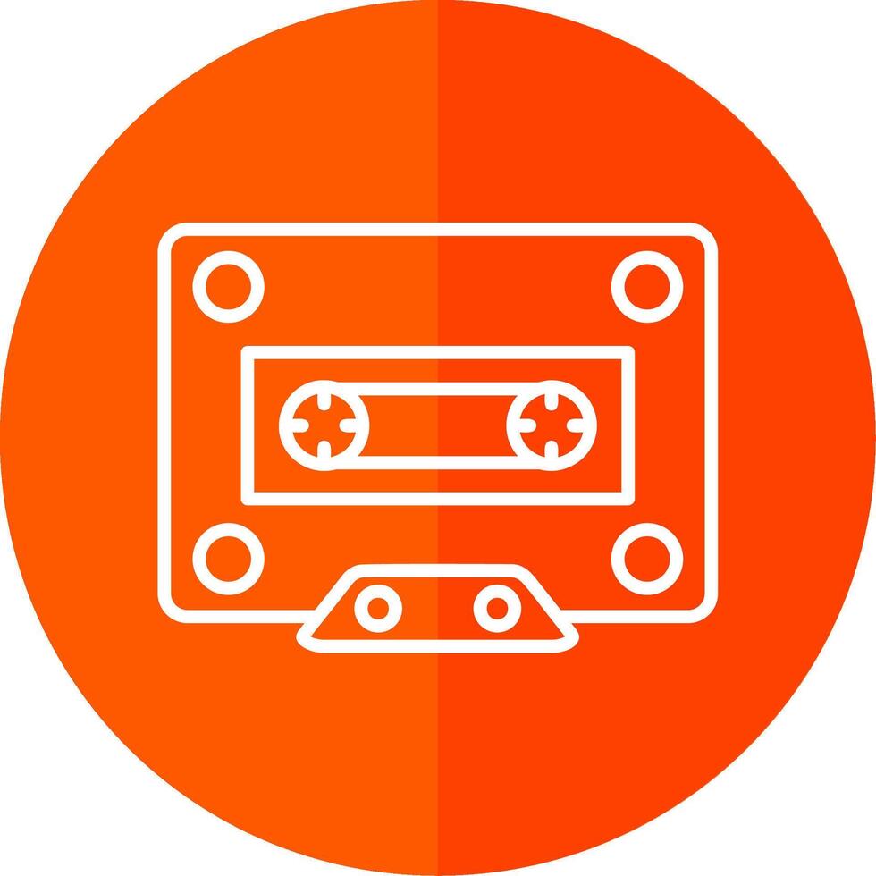Cassette Line Red Circle Icon vector