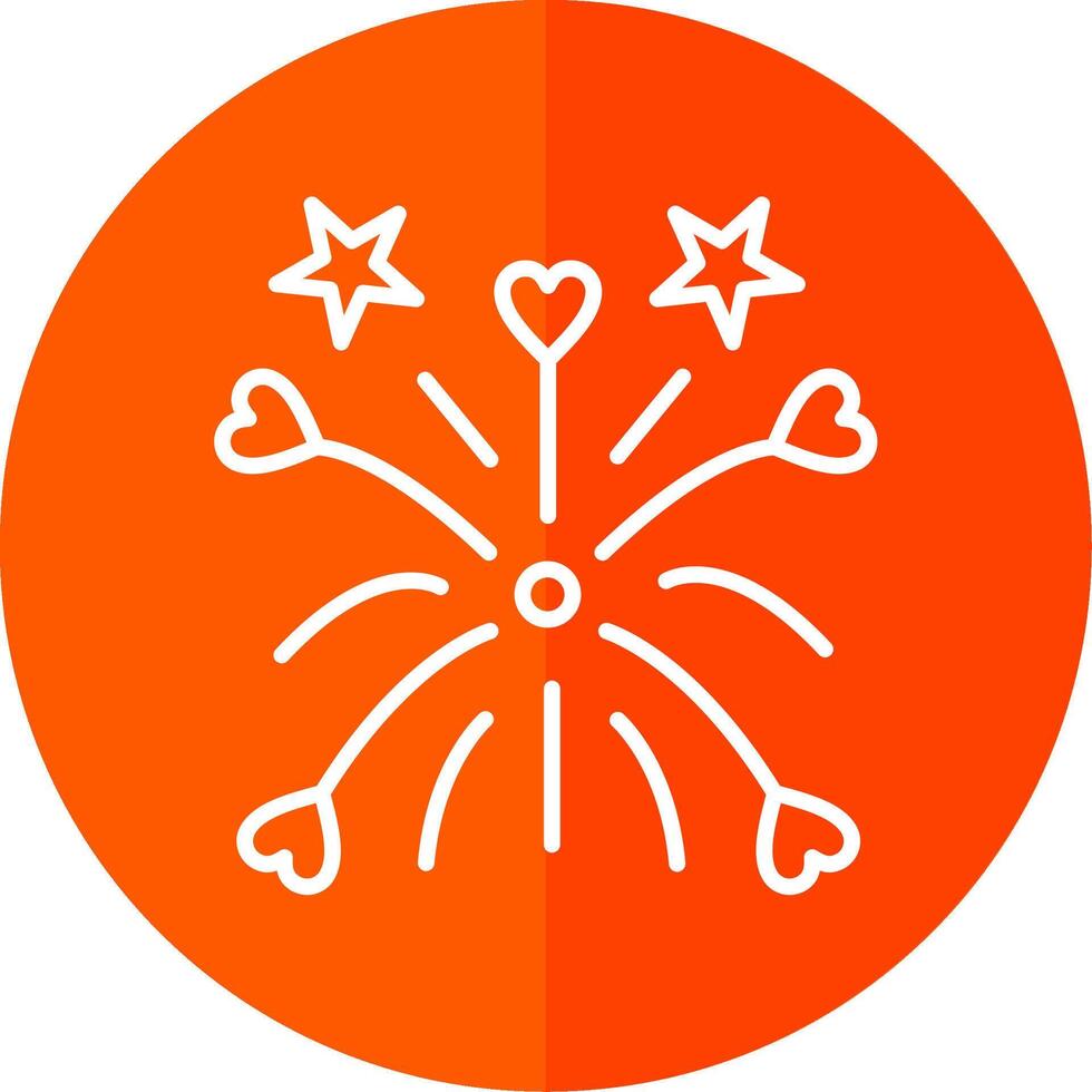 Fireworks Line Red Circle Icon vector