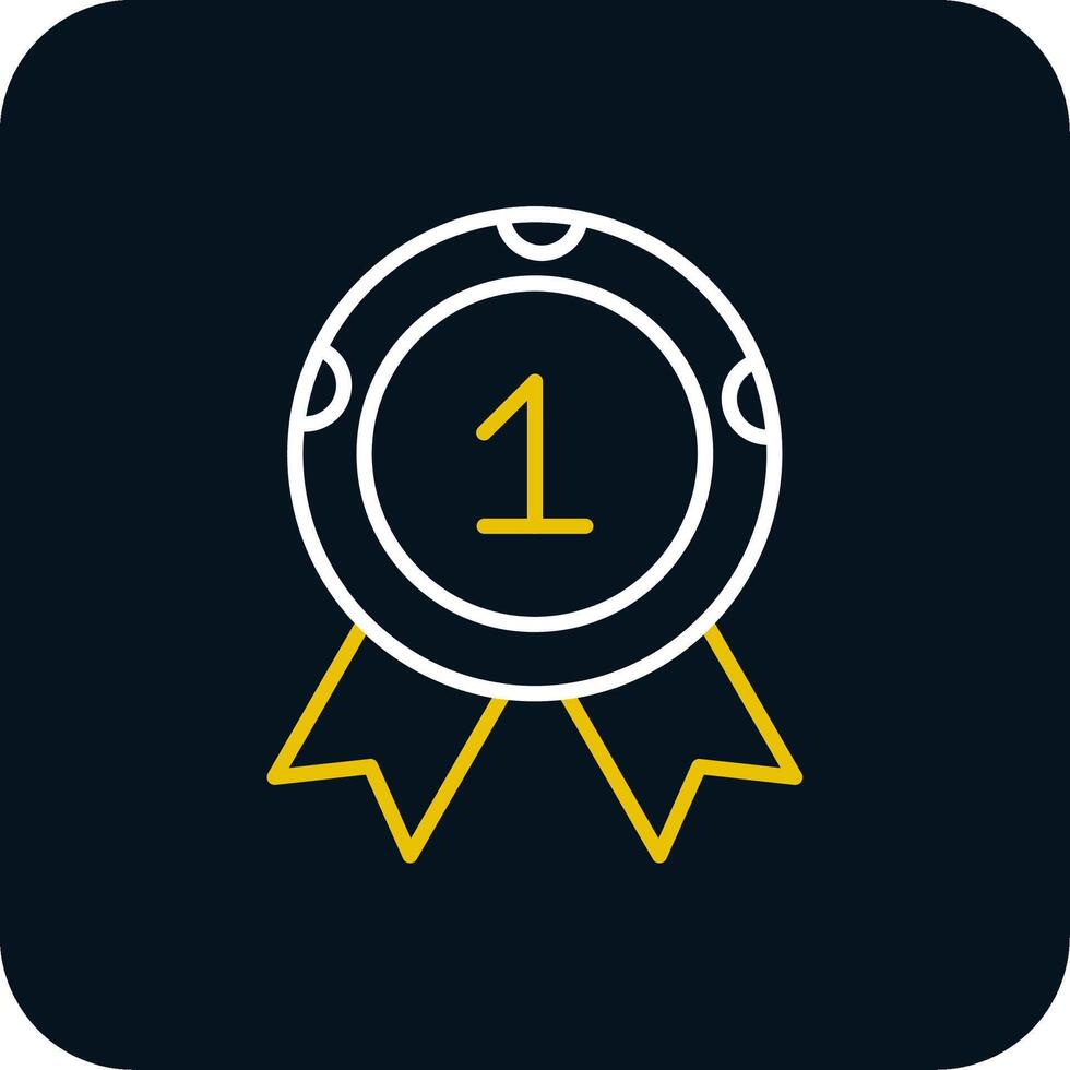 Medal Line Red Circle Icon vector