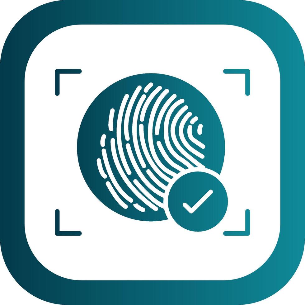Fingerprint Glyph Gradient Corner Icon vector