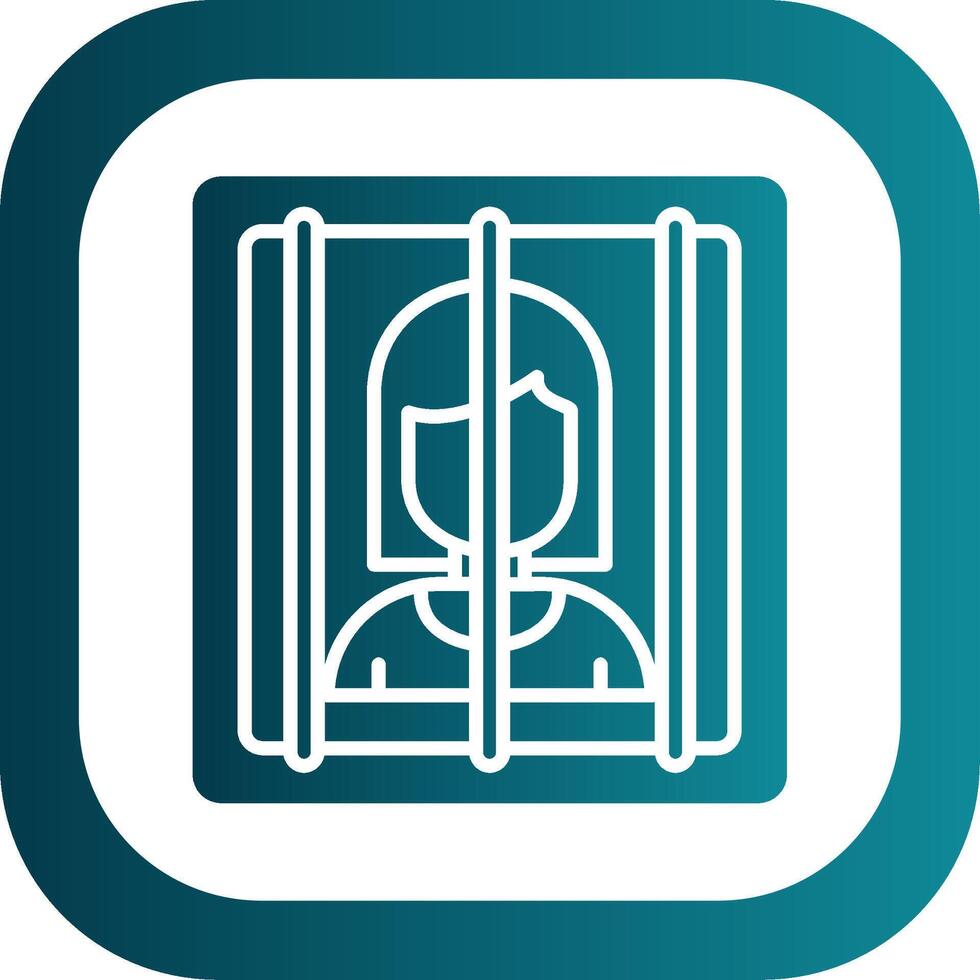 Prisoner Glyph Gradient Corner Icon vector