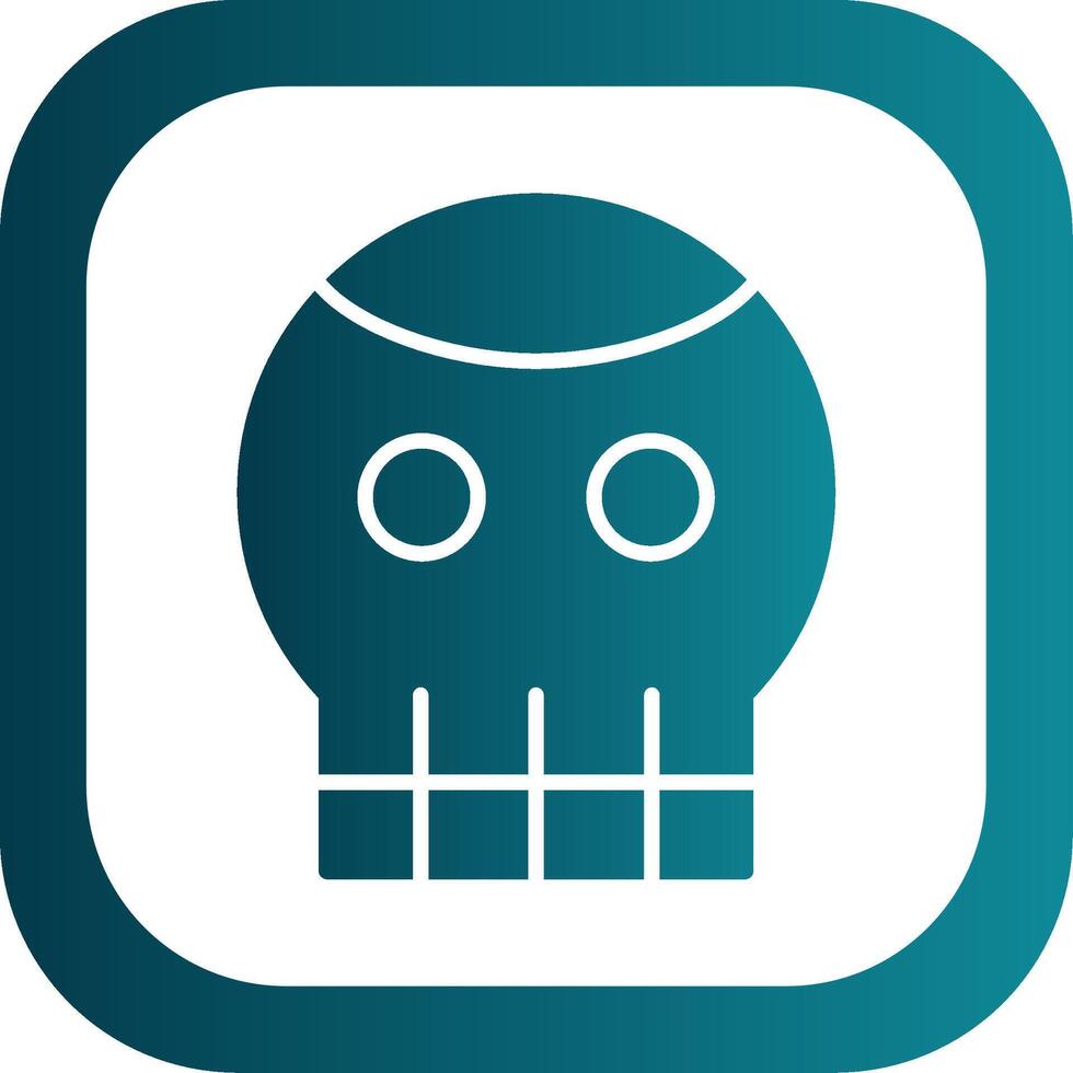 Skull Glyph Gradient Corner Icon vector