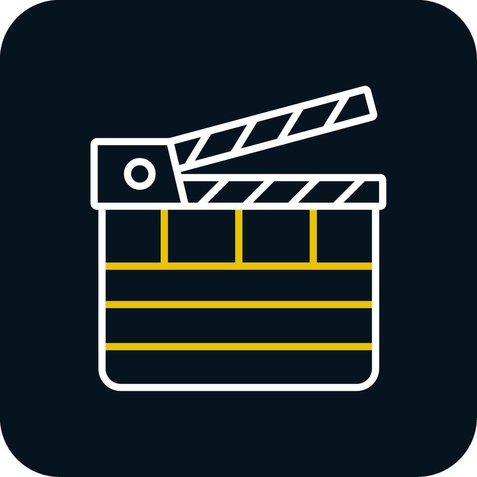 Clapperboard Line Red Circle Icon vector