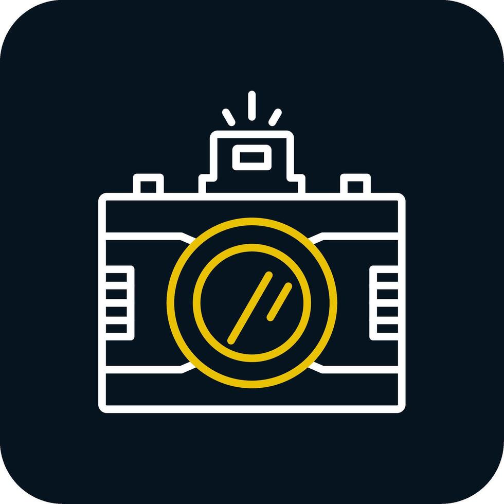 Dslr Camera Line Red Circle Icon vector