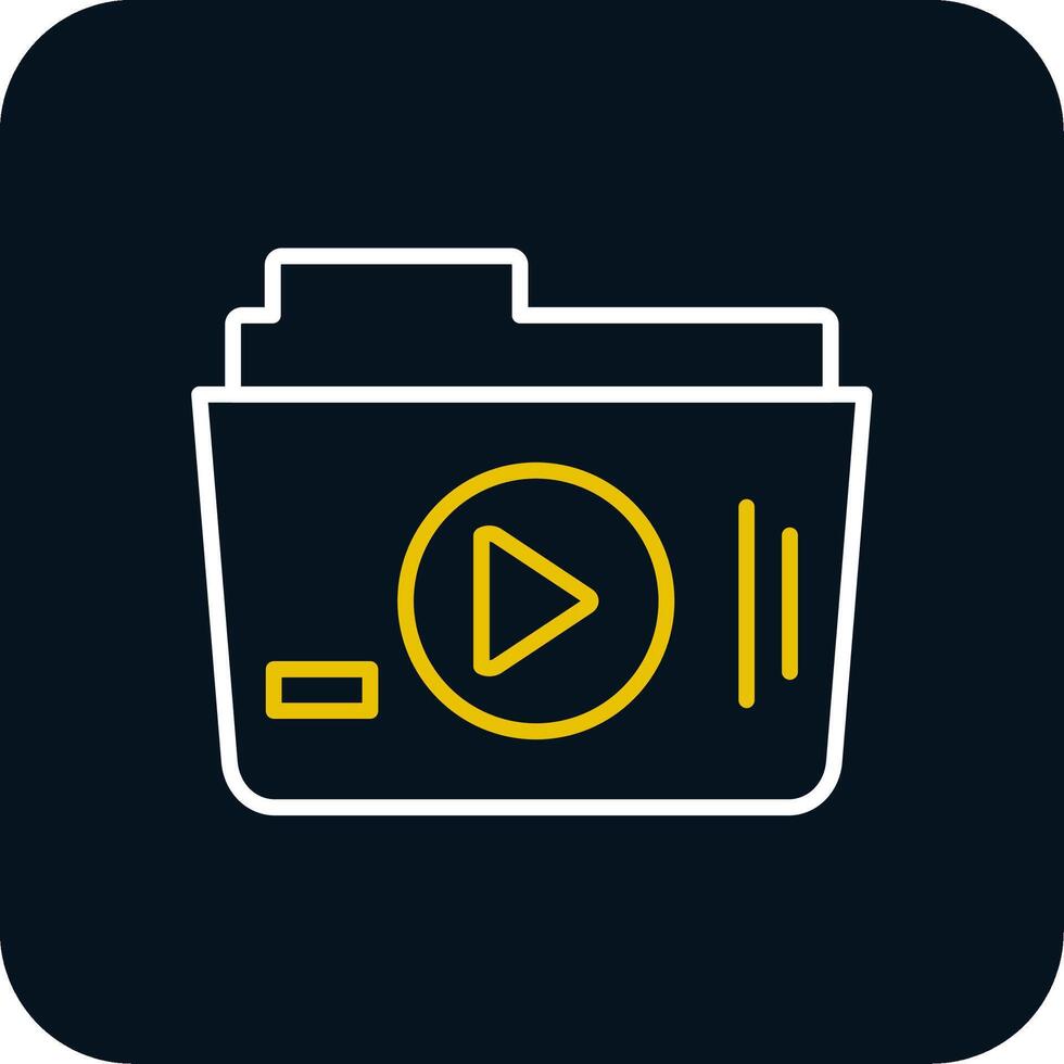 Folder Line Red Circle Icon vector