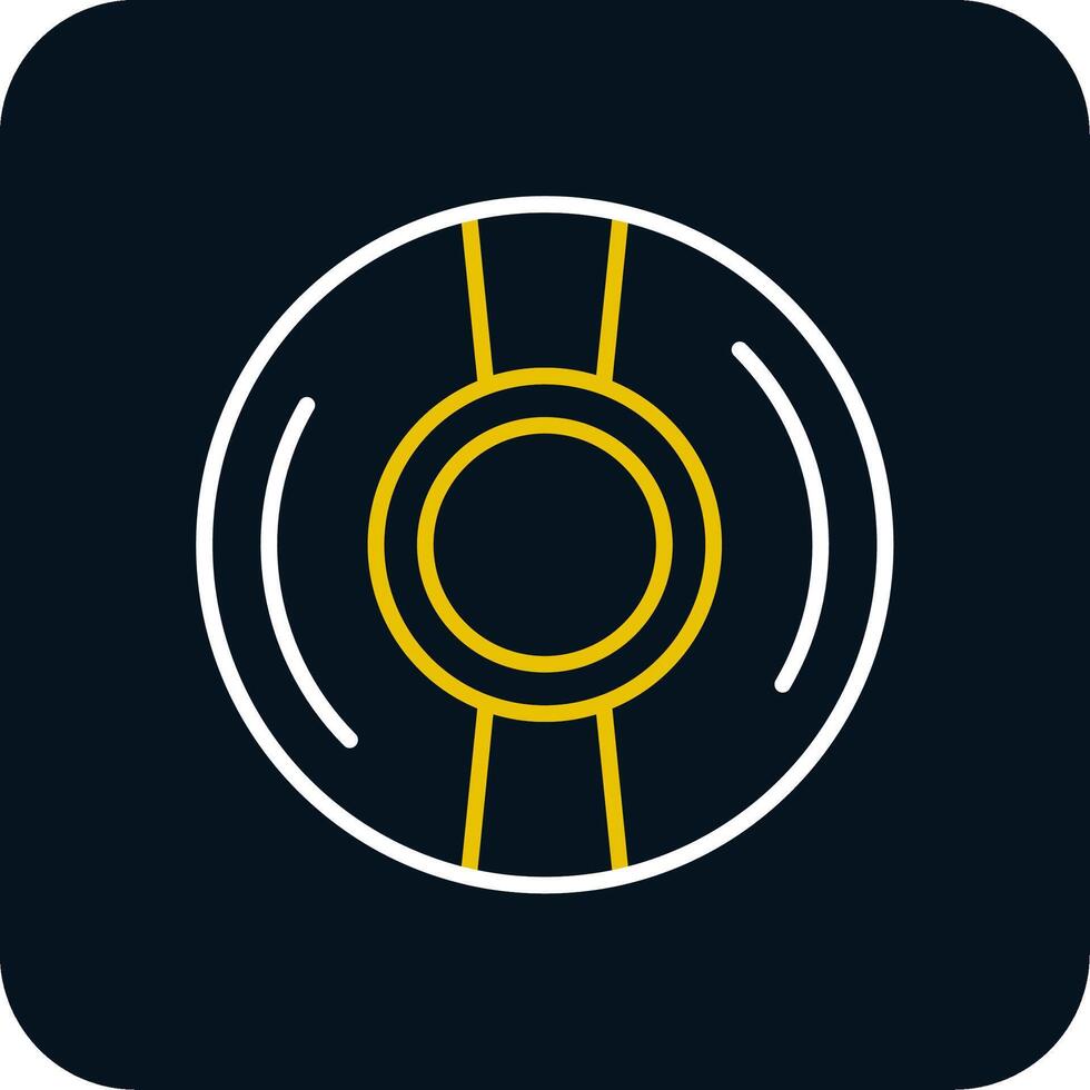 Cd Line Red Circle Icon vector