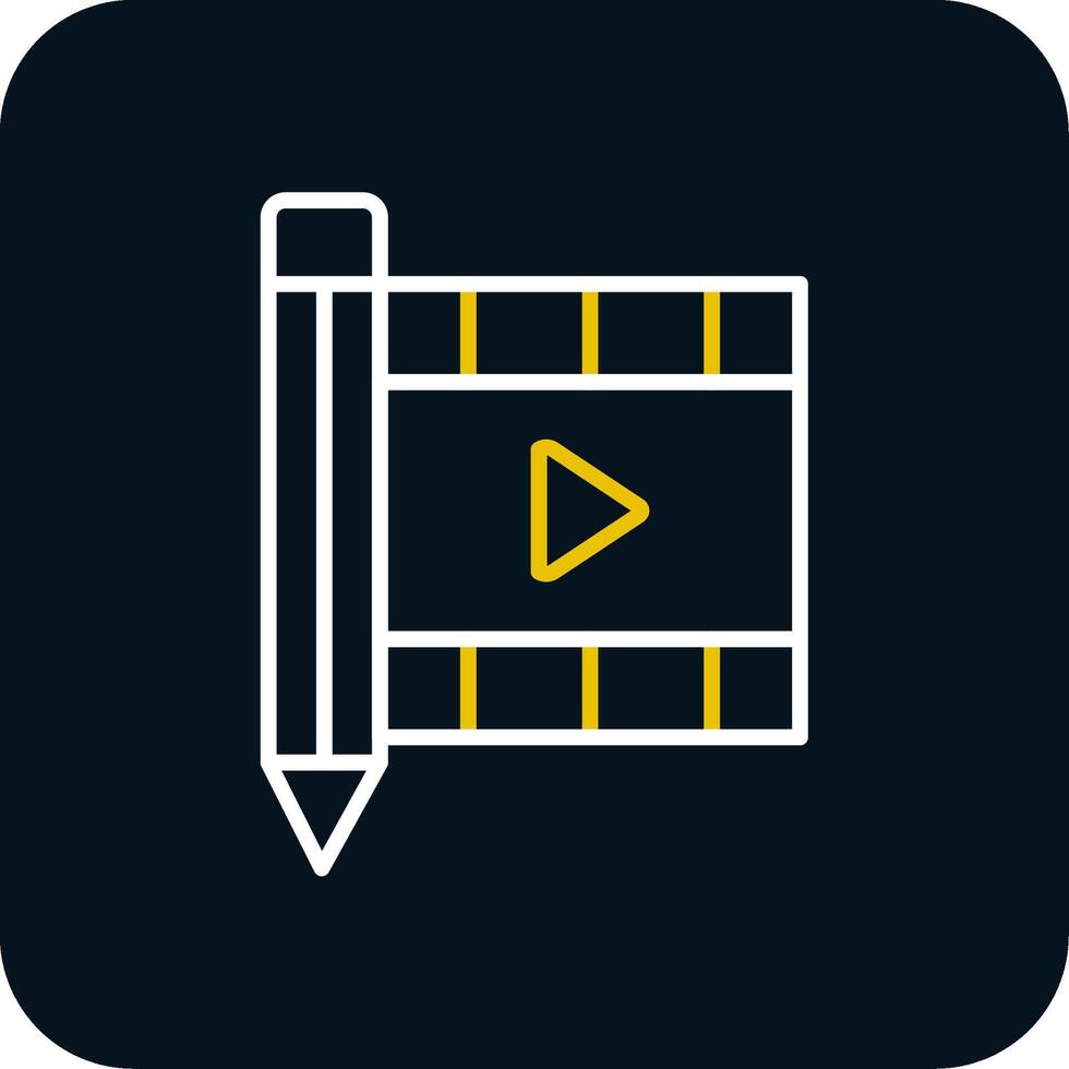 Film Editing Line Red Circle Icon vector