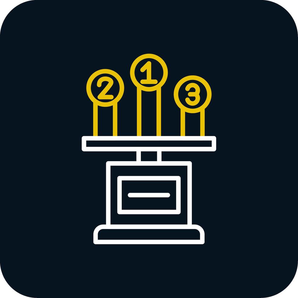 Leaderboard Line Red Circle Icon vector