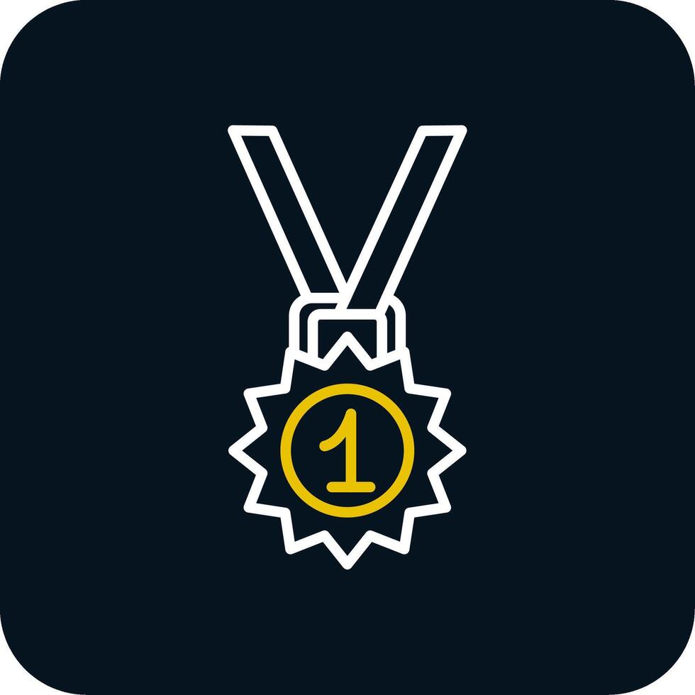 Medal Line Red Circle Icon vector