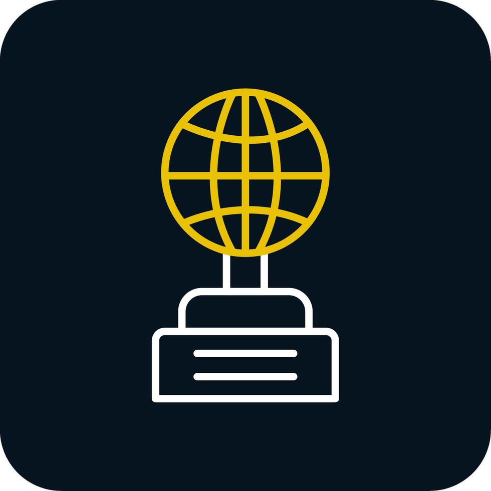 Globe Line Red Circle Icon vector