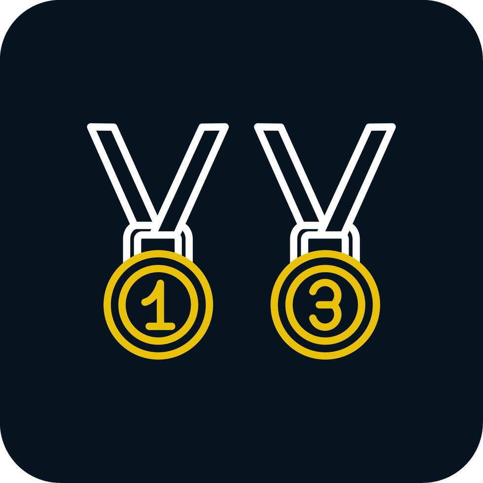 Medals Line Red Circle Icon vector