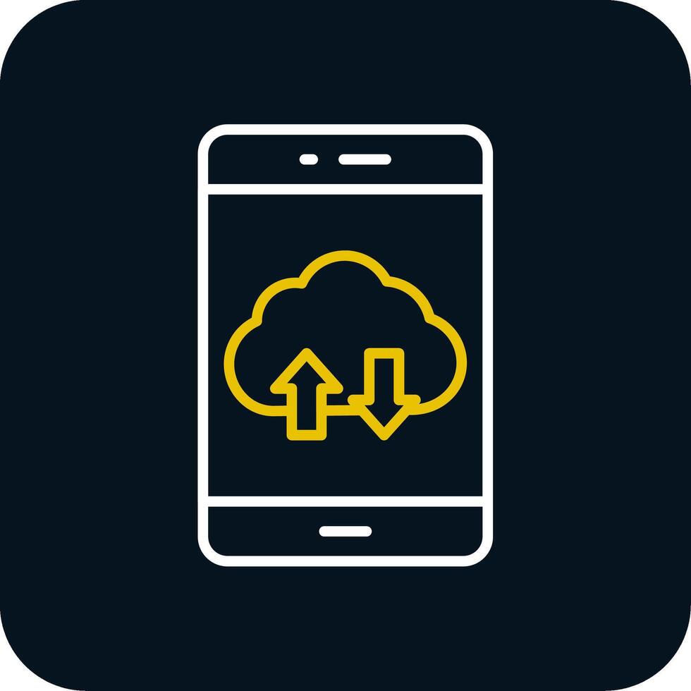 Smartphone Line Red Circle Icon vector