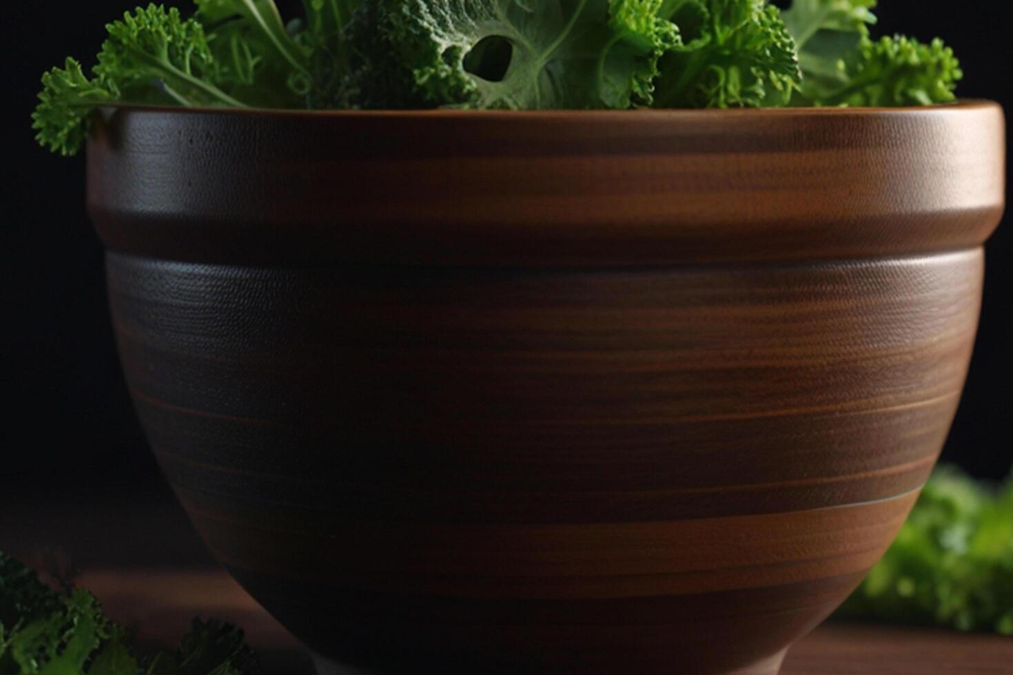 Fresh green and purple kale plants on marble, organic vegetablese photo