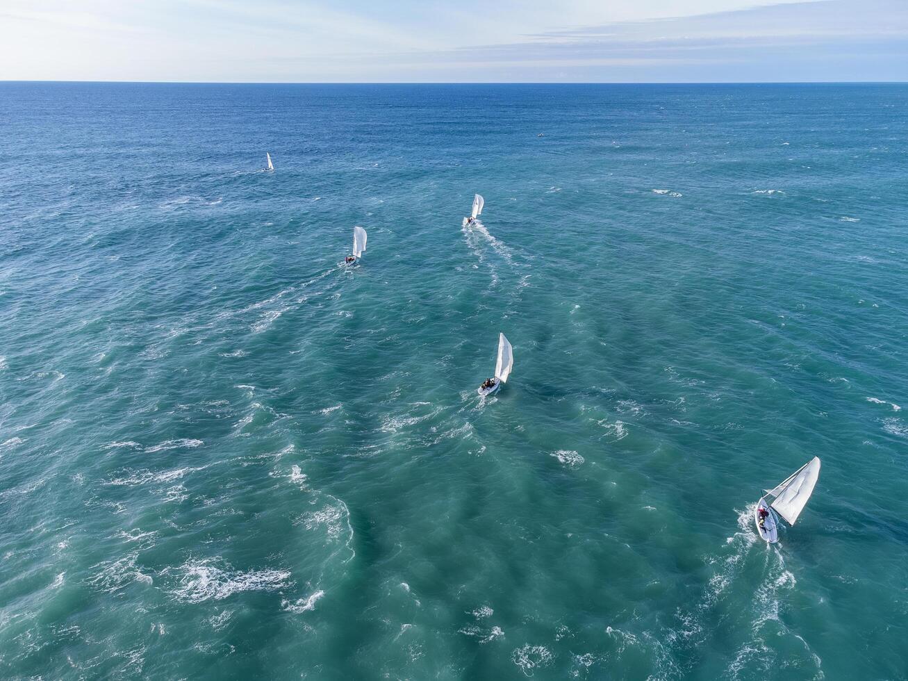 Sailboat at aerial, Olympic Park, Fisht stadium, Russia Sochi photo