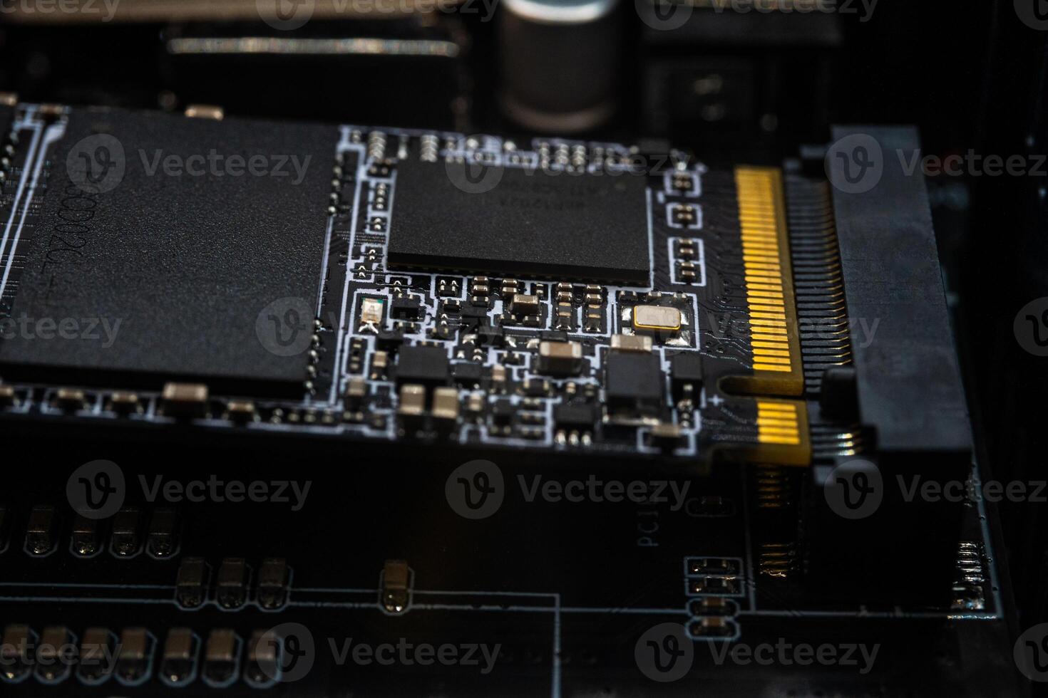 The MSATA nvme M2 connector for connecting fast modern SSD photo