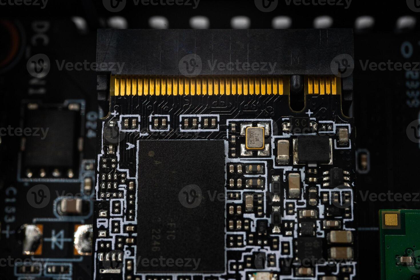 The MSATA nvme M2 connector for connecting fast modern SSD photo