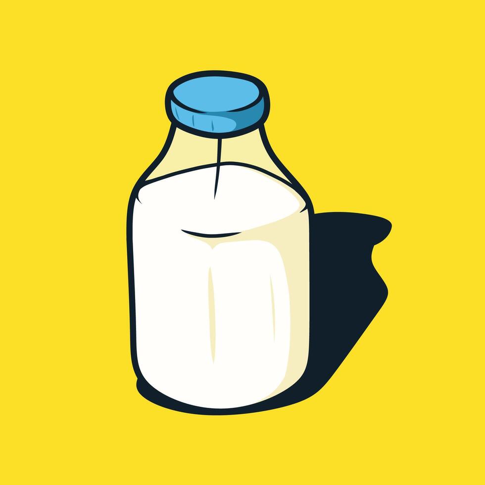 A bottle of milk drawing vector