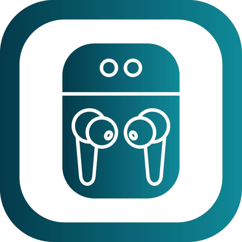 Earbuds Glyph Gradient Corner Icon vector