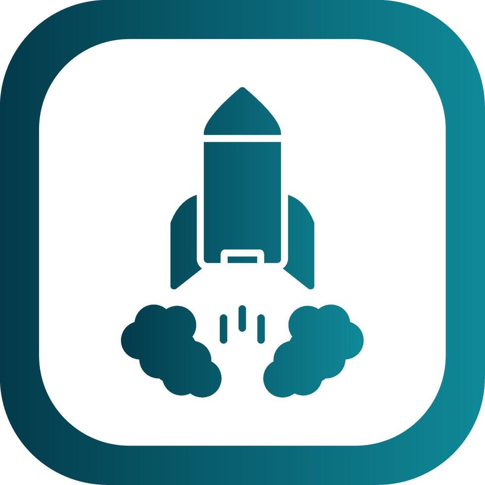 Rocket Launch Glyph Gradient Corner Icon vector