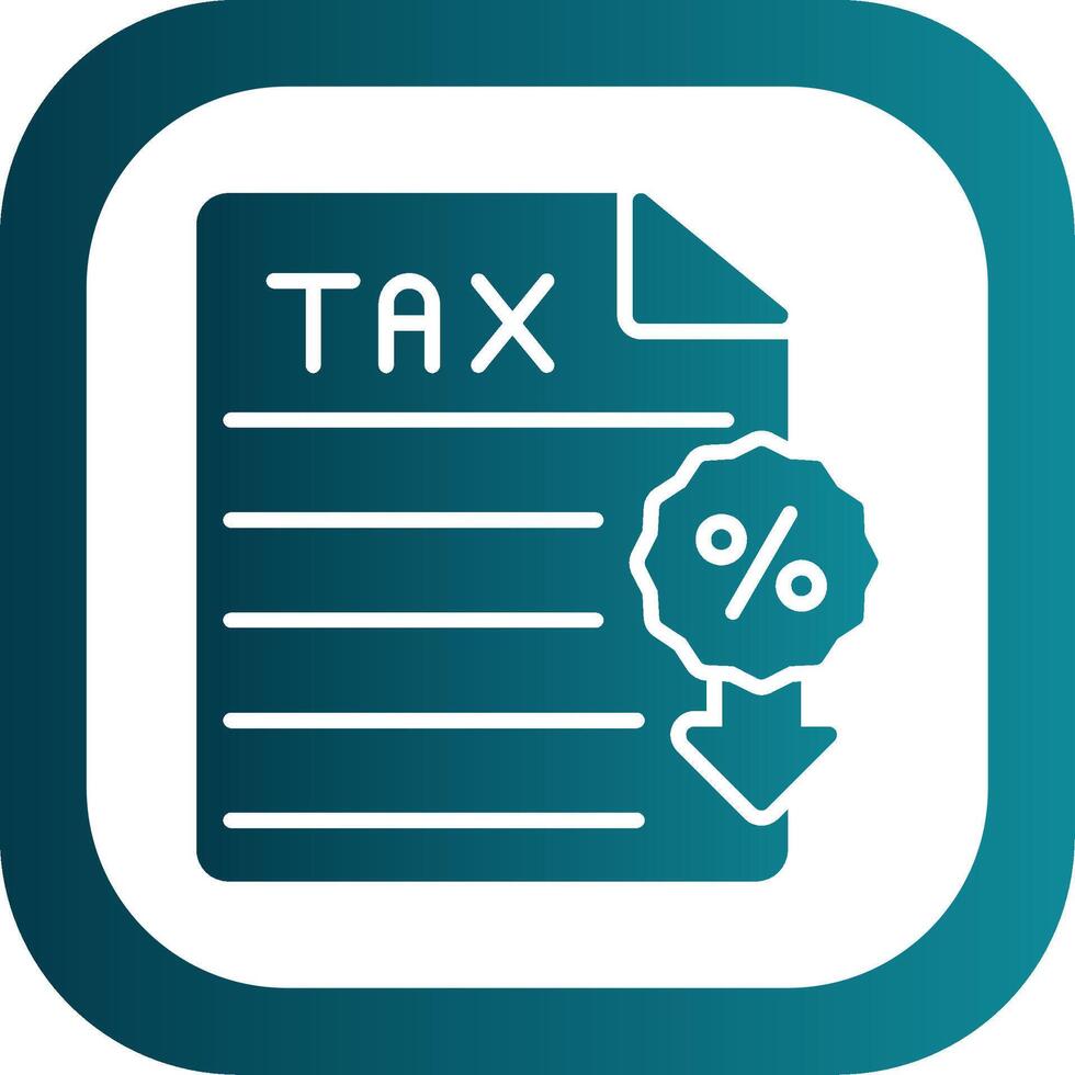 Tax Glyph Gradient Corner Icon vector