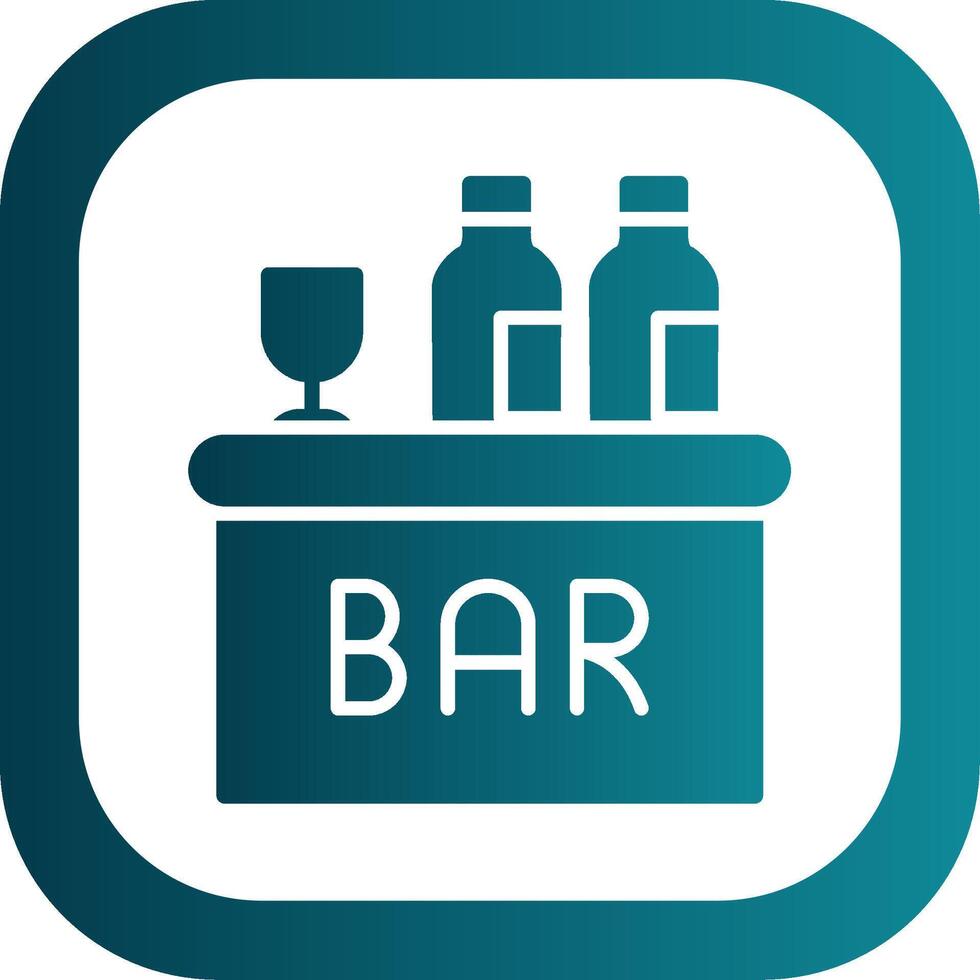 Bar Glyph Gradient Corner Icon vector