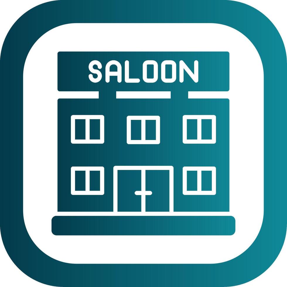 Saloon Glyph Gradient Corner Icon vector