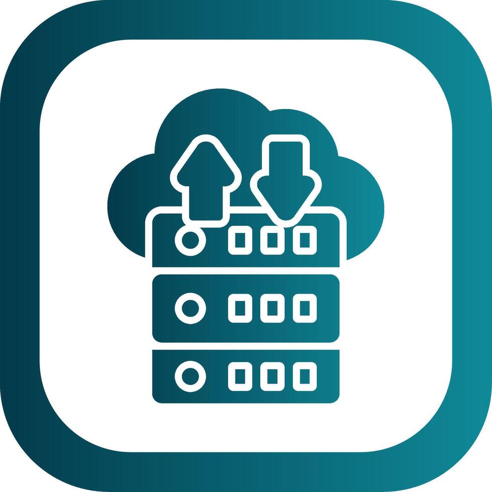 Data Flow Glyph Gradient Corner Icon vector