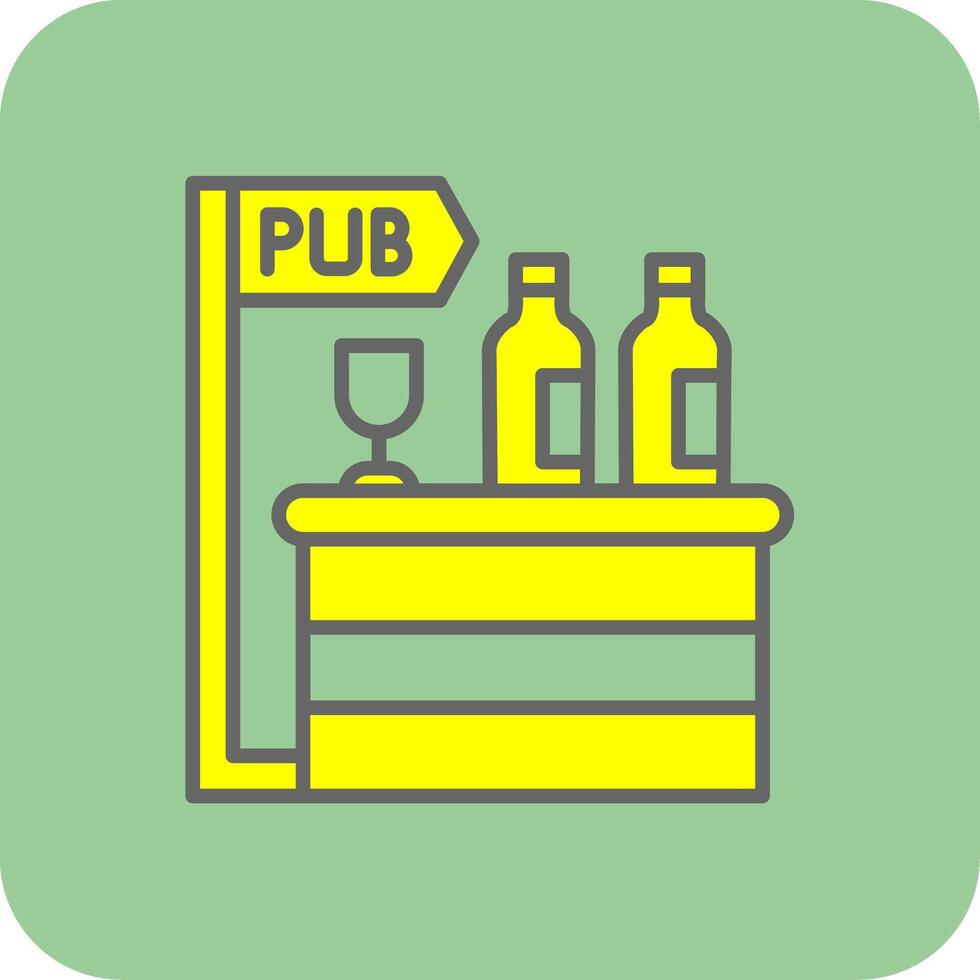 pub glifo degradado esquina icono vector