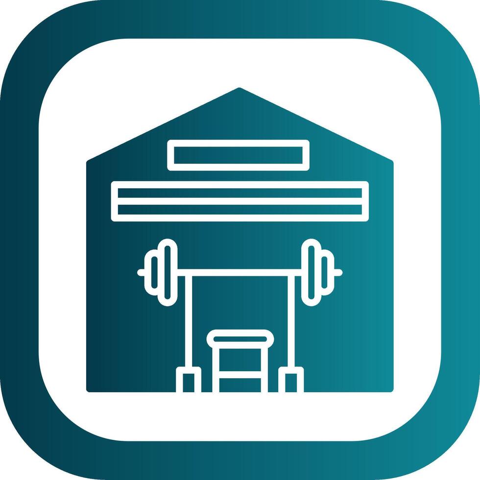 gimnasio glifo degradado esquina icono vector