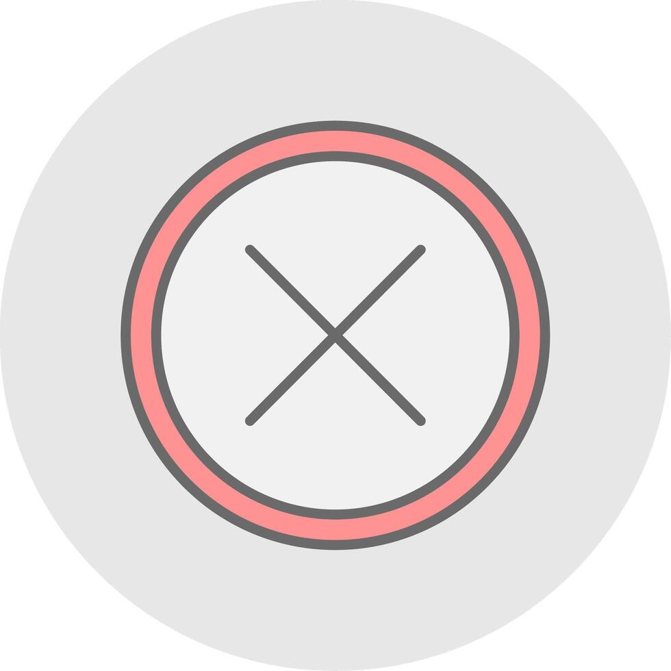 Cross Line Filled Light Icon vector