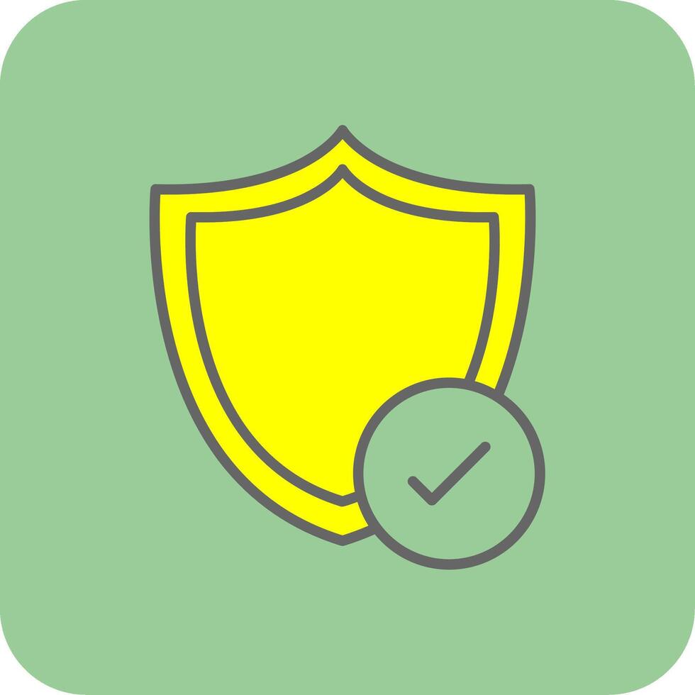 Shield Filled Yellow Icon vector