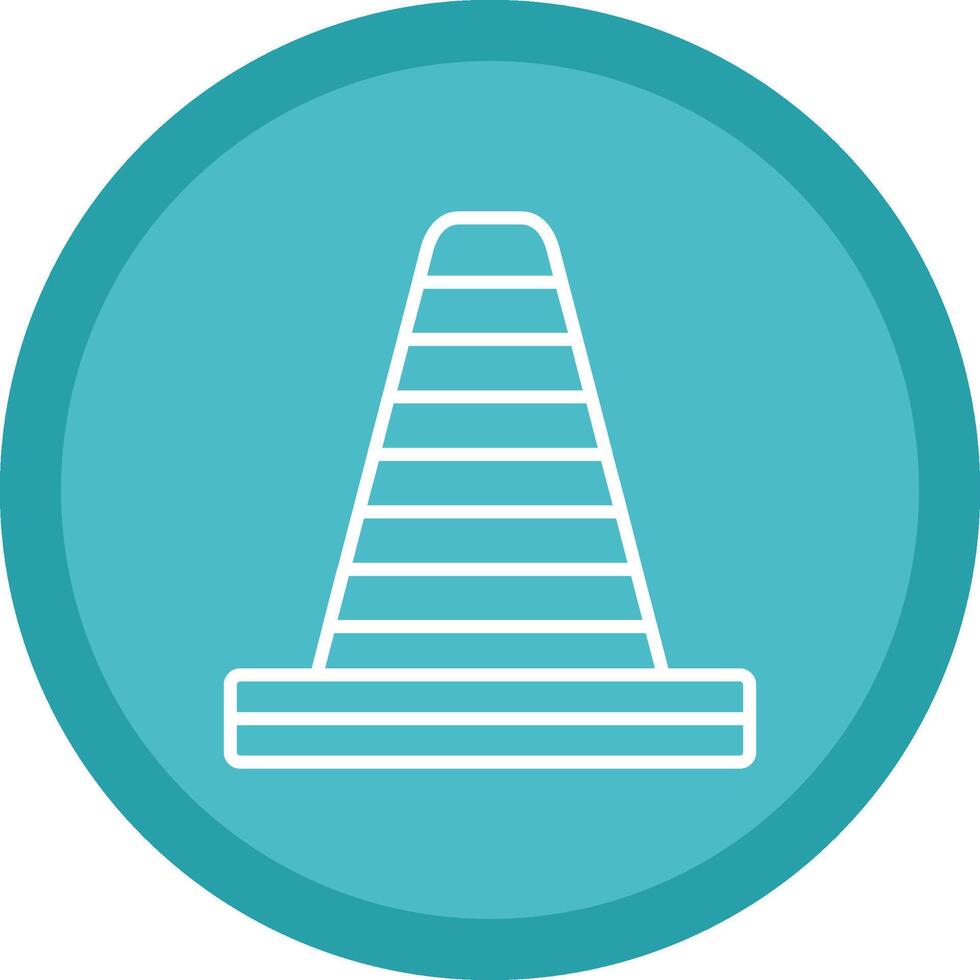 Traffic Cone Line Multi Circle Icon vector