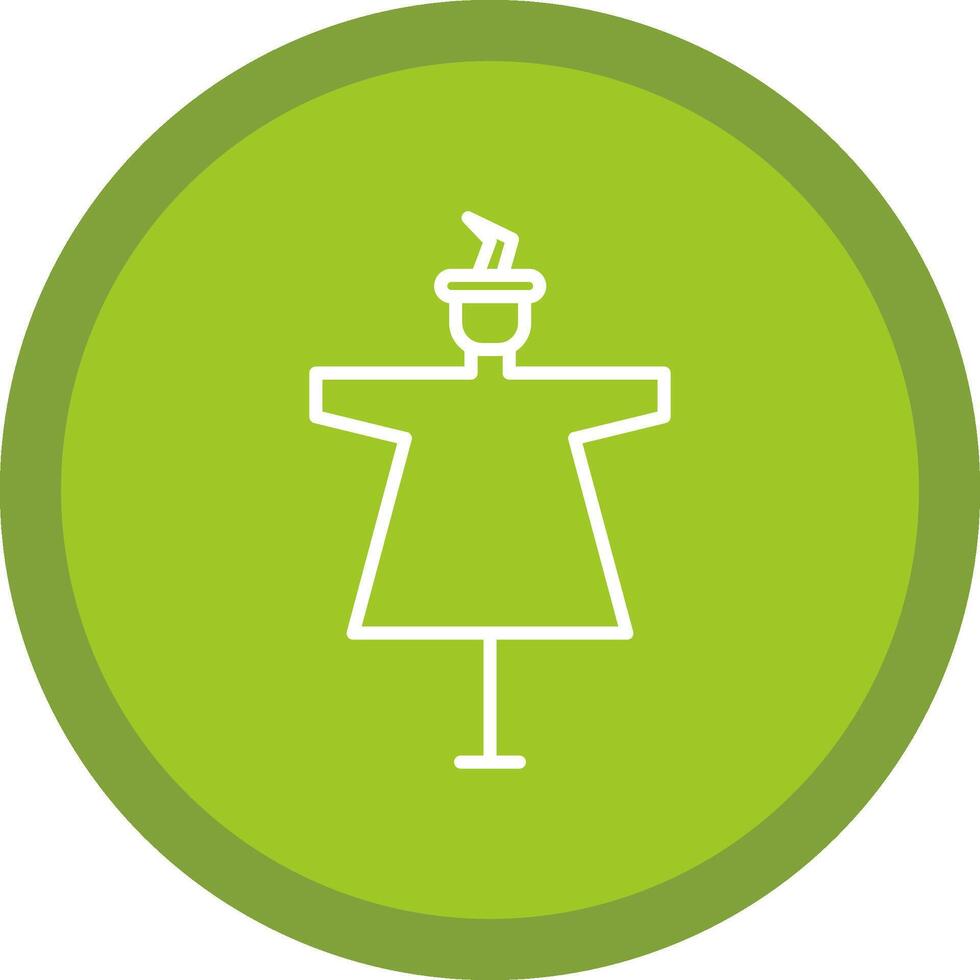 Scarecrow Line Multi Circle Icon vector