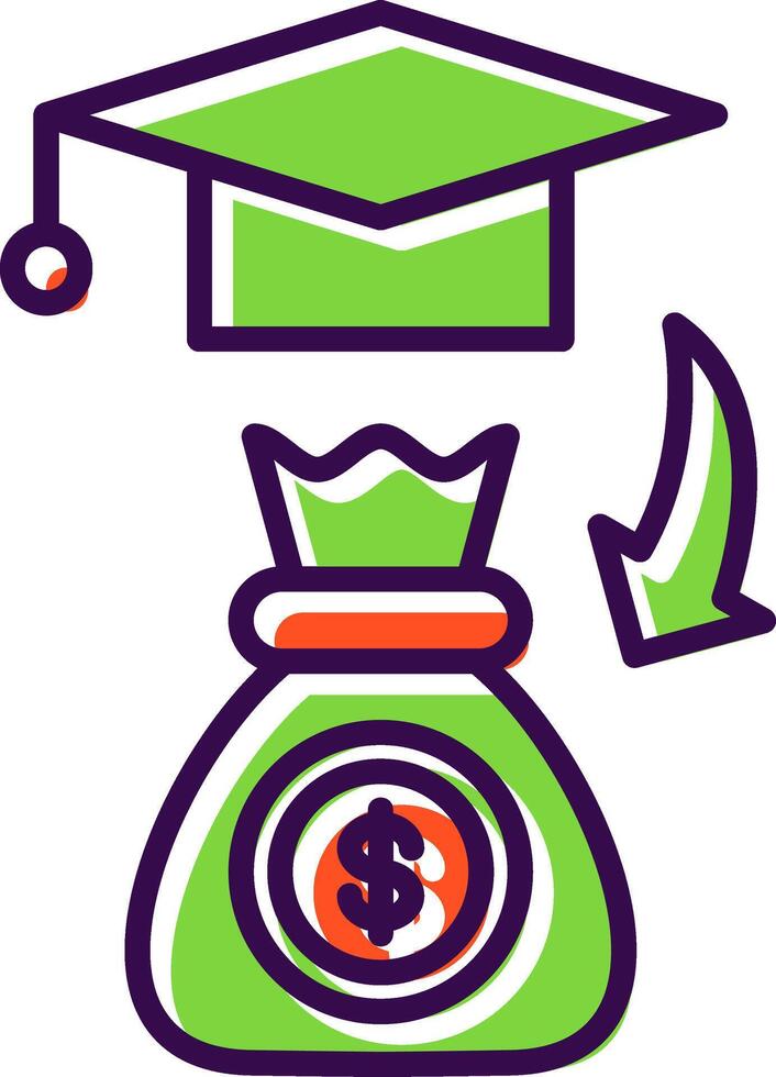 Scholarship filled Design Icon vector